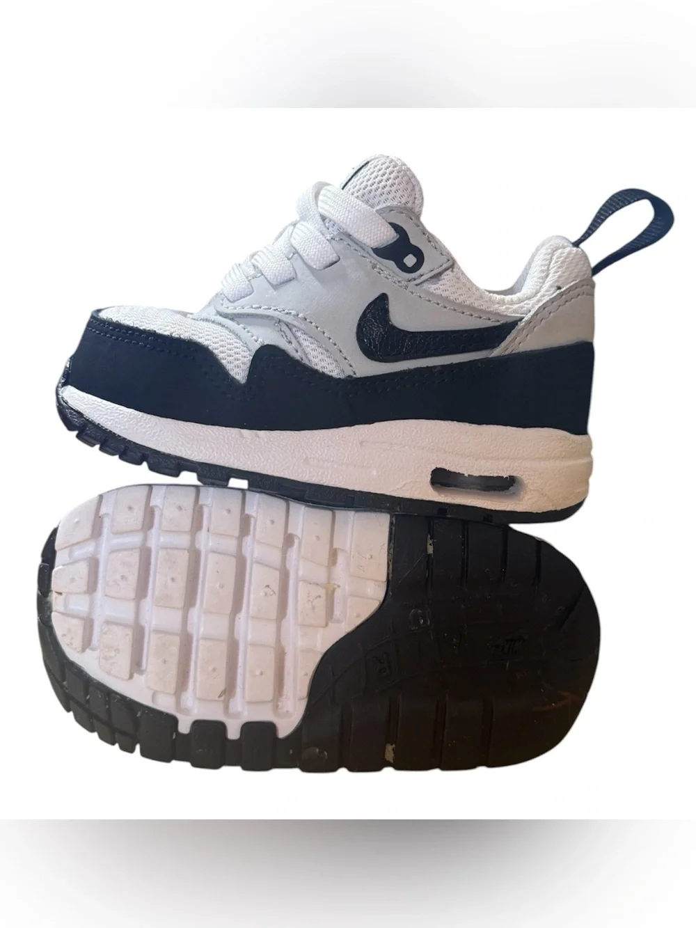 Nike Air Max 1 EasyOn Shoes DZ3309-106 Baby Toddler Size 4C White / Black